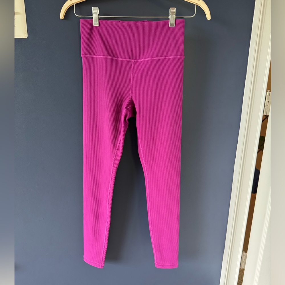 Athleta -  Elation Ultra High Rise Rib Legging S | Berry Rib